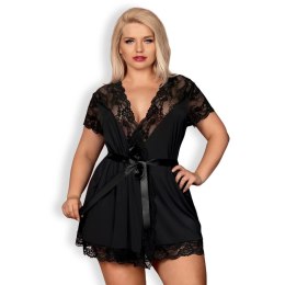 Obsessive 810 Peignoir szlafrok damski XXL koronka czarny
