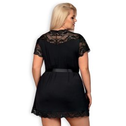 Obsessive 810 Peignoir szlafrok damski XXL koronka czarny