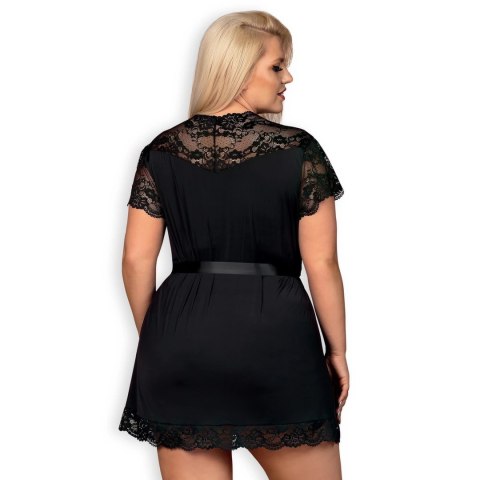 Obsessive 810 Peignoir szlafrok damski XXL koronka czarny Obsessive 810 Peignoir szlafrok damski XXL koronka czarny