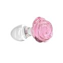 Pillow Talk Rosy szklany plug anatomiczny z rożą + PowerBullet 9,9 cm