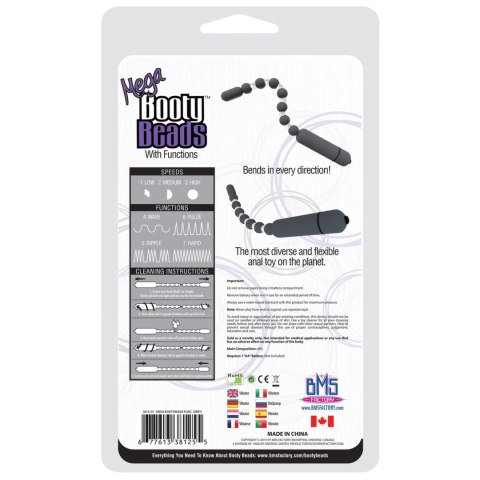 PowerBullet Mega Booty Beads Grey - system koralikow anatomicznych wibrujących PowerBullet Mega Booty Beads Grey - system koralikow anatomicznych wibrujących