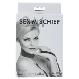 Sportsheets S&M Leash & Collar Black - zestaw obroża i smycz, czarny