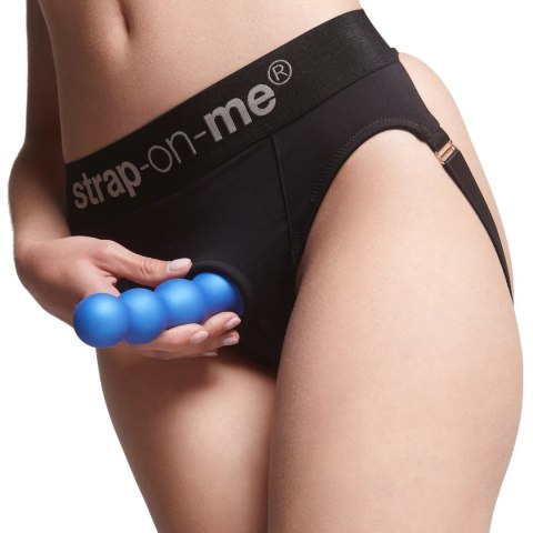 Strap-On-Me Balls Metallic Blue L - silikonowy model hybrydowy z przyssawką Strap-On-Me Balls Metallic Blue L - silikonowy model hybrydowy z przyssawką