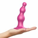 Strap-On-Me Beads Metallic Raspberry Pink S - silikonowy model kulkowy 12,8 cm