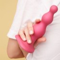 Strap-On-Me Beads Metallic Raspberry Pink S - silikonowy model kulkowy 12,8 cm