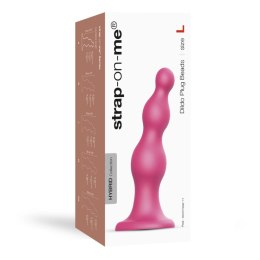 Strap-On-Me Beads Plug Metallic Raspberry Pink L silikonowy 14,8 cm