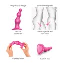 Strap-On-Me Beads Plug Metallic Raspberry Pink L silikonowy 14,8 cm