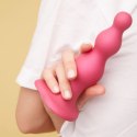 Strap-On-Me Beads Plug Metallic Raspberry Pink M silikonowy 13,8 cm