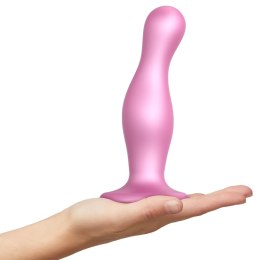 Strap-On-Me Curvy Metallic Sugar Pink M - anatomiczny model silikonowy 14 cm