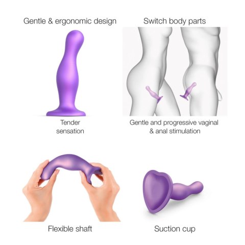 Strap-On-Me Curvy Plug Metallic Purple L silikonowy z mocną przyssawką 15 cm Strap-On-Me Curvy Plug Metallic Purple L silikonowy z mocną przyssawką 15 cm