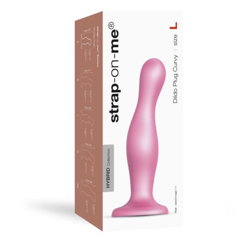 Strap-On-Me Curvy Plug Metallic Sugar Pink L silikonowy 15 cm Strap-On-Me Curvy Plug Metallic Sugar Pink L silikonowy 15 cm