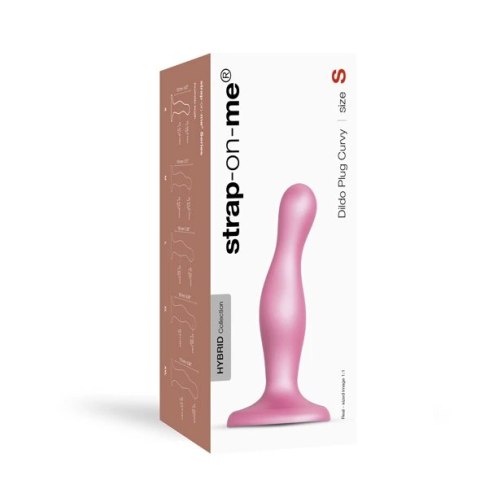 Strap-On-Me Curvy Plug S Metallic Sugar Pink silikonowy model z przyssawką Strap-On-Me Curvy Plug S Metallic Sugar Pink silikonowy model z przyssawką