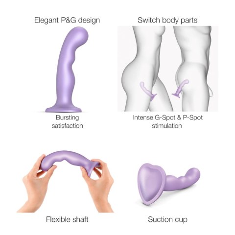Strap-On-Me Dildo Plug P&G Metallic Lilac M silikonowy 15 cm Strap-On-Me Dildo Plug P&G Metallic Lilac M silikonowy 15 cm