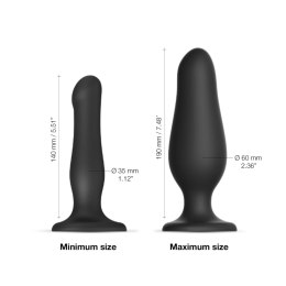Strap-On-Me Inflatable Black - Regulowany model z kulą rotacyjną 19 cm