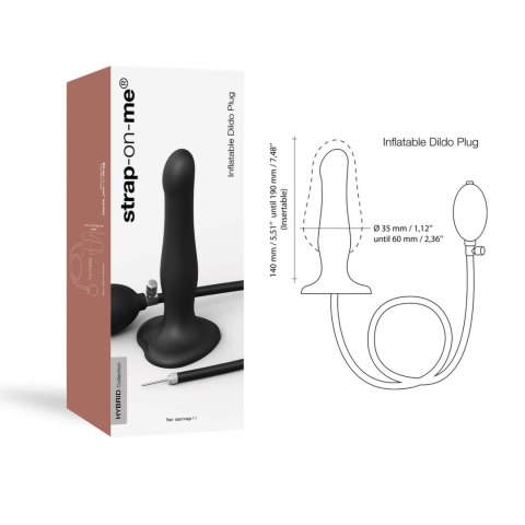 Strap-On-Me Inflatable Black - Regulowany model z kulą rotacyjną 19 cm Strap-On-Me Inflatable Black - Regulowany model z kulą rotacyjną 19 cm