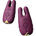 ZALO Nave Velvet Purple - Wibrujące klipsy EasyClamp, silikon, pilot