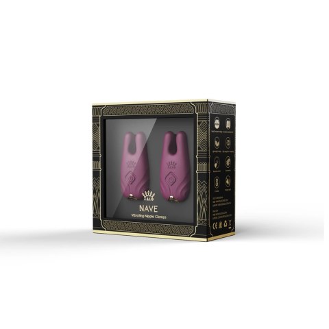 ZALO Nave Velvet Purple - Wibrujące klipsy EasyClamp, silikon, pilot ZALO Nave Velvet Purple - Wibrujące klipsy EasyClamp, silikon, pilot