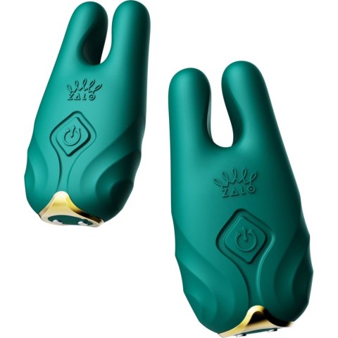 Zalo Nave Turquoise Green - Wibrujące zaciski EasyClamp, pilot, silikon