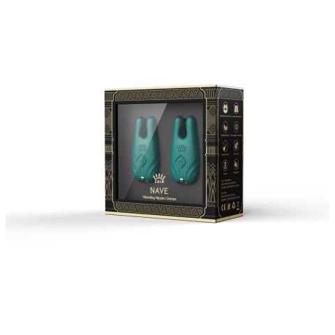 Zalo Nave Turquoise Green - Wibrujące zaciski EasyClamp, pilot, silikon Zalo Nave Turquoise Green - Wibrujące zaciski EasyClamp, pilot, silikon
