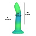 Addiction Rave Dong Blue/Green silikonowy, świecący w ciemności 20 cm