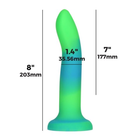 Addiction Rave Dong Blue/Green silikonowy, świecący w ciemności 20 cm Addiction Rave Dong Blue/Green silikonowy, świecący w ciemności 20 cm