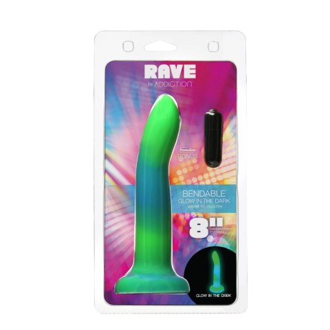 Addiction Rave Dong Blue/Green silikonowy, świecący w ciemności 20 cm Addiction Rave Dong Blue/Green silikonowy, świecący w ciemności 20 cm