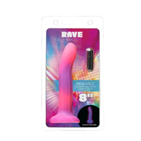 Addiction Rave Dong Pink/Purple silikonowy 20 cm z przyssawką LED Addiction Rave Dong Pink/Purple silikonowy 20 cm z przyssawką LED