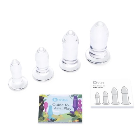 B-Vibe Zestaw 4 szklanych aplikatorow analnych borokrzemowych, rożne rozmiary B-Vibe Zestaw 4 szklanych aplikatorow analnych borokrzemowych, rożne rozmiary