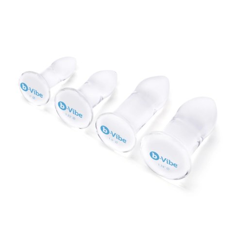 B-Vibe Zestaw 4 szklanych aplikatorow analnych borokrzemowych, rożne rozmiary B-Vibe Zestaw 4 szklanych aplikatorow analnych borokrzemowych, rożne rozmiary