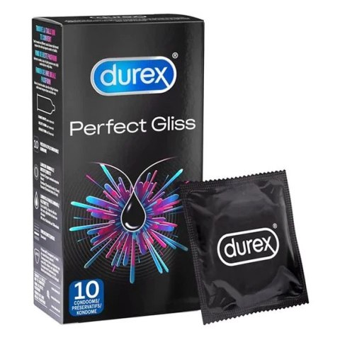 Durex Perfect Gliss 10 szt. - prezerwatywy z intensywnym nawilżeniem Durex Perfect Gliss 10 szt. - prezerwatywy z intensywnym nawilżeniem