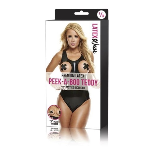 Latexwear Premium Latex Peek Body Black M/L z Nakładkami X Latexwear Premium Latex Peek Body Black M/L z Nakładkami X