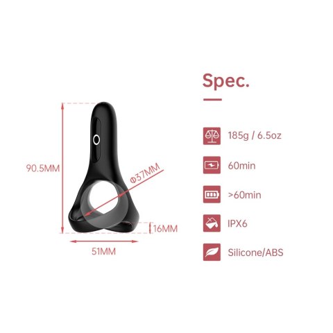 Magic Motion Rise Black - inteligentny pierścień wibrujący, czarny Magic Motion Rise Black - inteligentny pierścień wibrujący, czarny