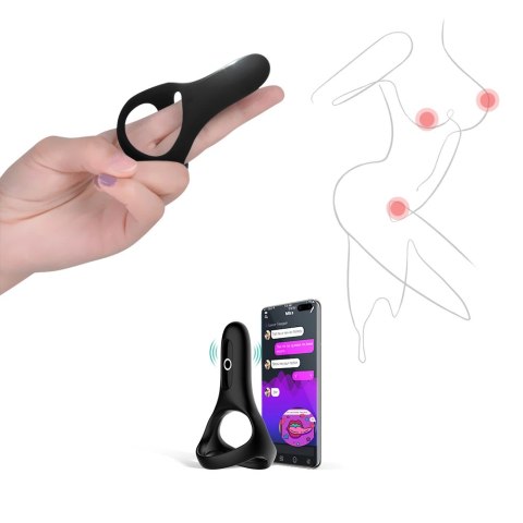 Magic Motion Rise Black - inteligentny pierścień wibrujący, czarny Magic Motion Rise Black - inteligentny pierścień wibrujący, czarny