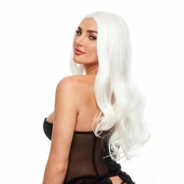 Pleasure Wigs Jessie Biała Peruka Świecąca w Ciemności Neon Glow