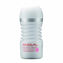 Tenga Rolling Head Cup Gentle - biała maszyna intymna z obrotową głowką 15cm