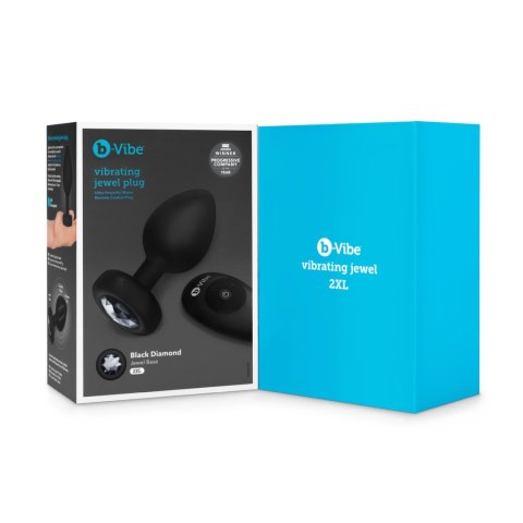 B-Vibe Jewel Plug XXL Black - zdalny system wibracyjny, silikon, USB B-Vibe Jewel Plug XXL Black - zdalny system wibracyjny, silikon, USB