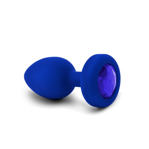 B-Vibe Vibrating Jewel Plug L/XL Navy - bezprzewodowy system wibracyjny, silikon B-Vibe Vibrating Jewel Plug L/XL Navy - bezprzewodowy system wibracyjny, silikon
