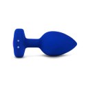 B-Vibe Vibrating Jewel Plug L/XL Navy - bezprzewodowy system wibracyjny, silikon