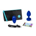 B-Vibe Vibrating Jewel Plug L/XL Navy - bezprzewodowy system wibracyjny, silikon