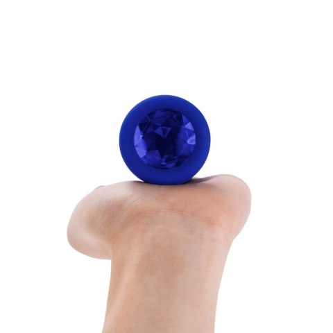 B-Vibe Vibrating Jewel Plug L/XL Navy - bezprzewodowy system wibracyjny, silikon B-Vibe Vibrating Jewel Plug L/XL Navy - bezprzewodowy system wibracyjny, silikon