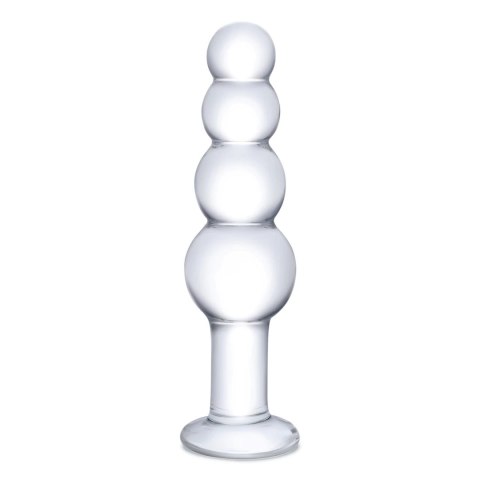 Glas Beaded model 18 cm - szklana sonda z koralikami, przezroczysta