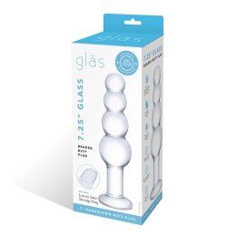 Glas Beaded model 18 cm - szklana sonda z koralikami, przezroczysta