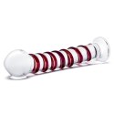 Glas Mr. Swirly - szklany model spiralny 25,5 cm czerwony