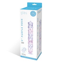 Glas Purple Rose Nubby 23 cm - szklany model spiralny z wypustkami
