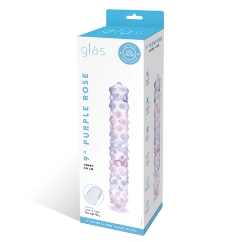 Glas Purple Rose Nubby 23 cm - szklany model spiralny z wypustkami Glas Purple Rose Nubby 23 cm - szklany model spiralny z wypustkami