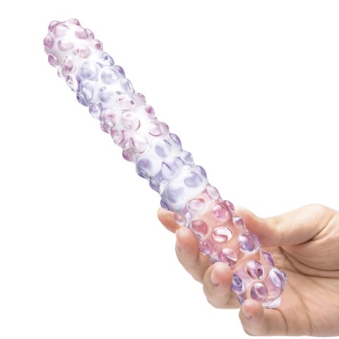 Glas Purple Rose Nubby 23 cm - szklany model spiralny z wypustkami Glas Purple Rose Nubby 23 cm - szklany model spiralny z wypustkami