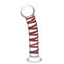 Glas Swirly szklany model spiralny 20,3 cm czerwony borokrzemowy