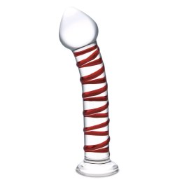 Glas Swirly szklany model spiralny 20,3 cm czerwony borokrzemowy