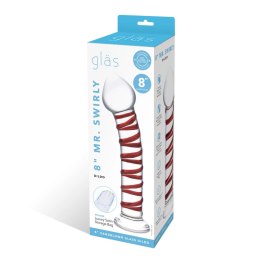 Glas Swirly szklany model spiralny 20,3 cm czerwony borokrzemowy