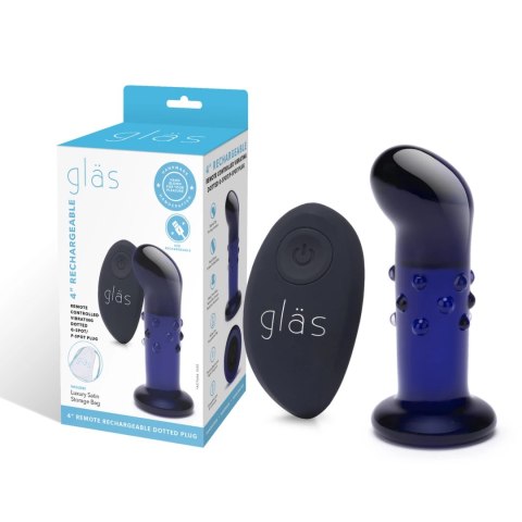 Glas Vibrating Dotted Plug szklany, zdalnie sterowany, 10 cm Glas Vibrating Dotted Plug szklany, zdalnie sterowany, 10 cm